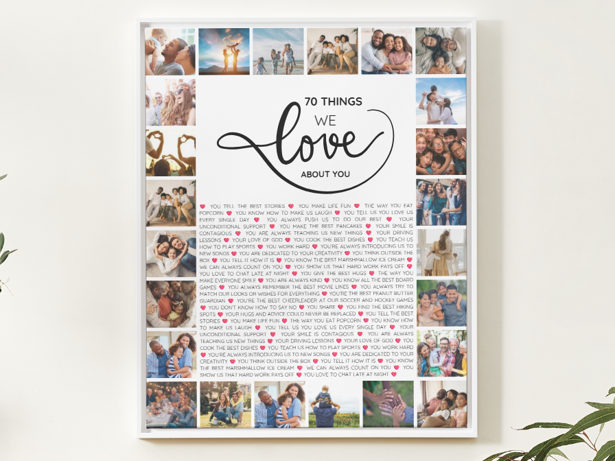 70 Things We Love About You – Canva Template Printable | Custom 70th Birthday Gift