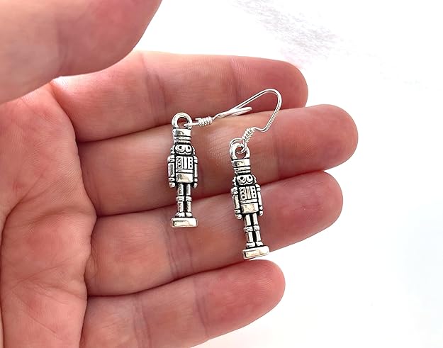Nutcracker Charm Earrings – Gold or Silver – Gift-Ready Christmas Stocking Stuffer