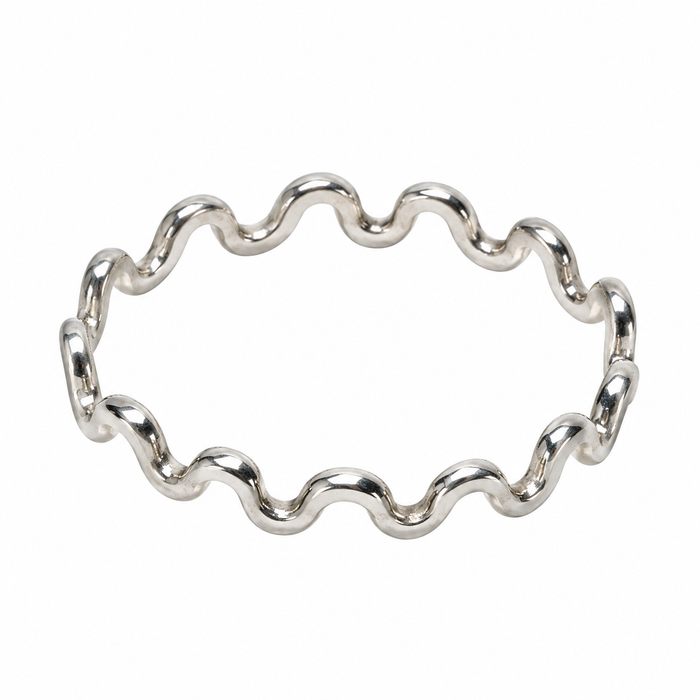 Sterling Silver Squiggle Ring – One of a Kind, Size 8