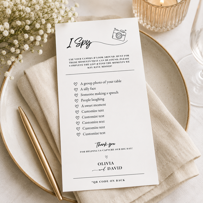 Wedding I Spy Game Template | Wedding Photo Challenge