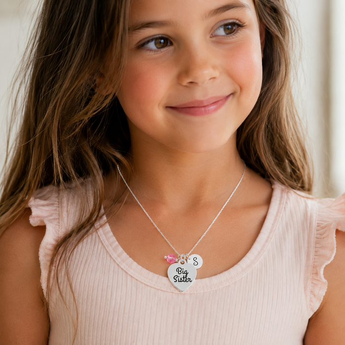 Big Sister Charm Necklace – Personalized Sterling Silver Jewelry