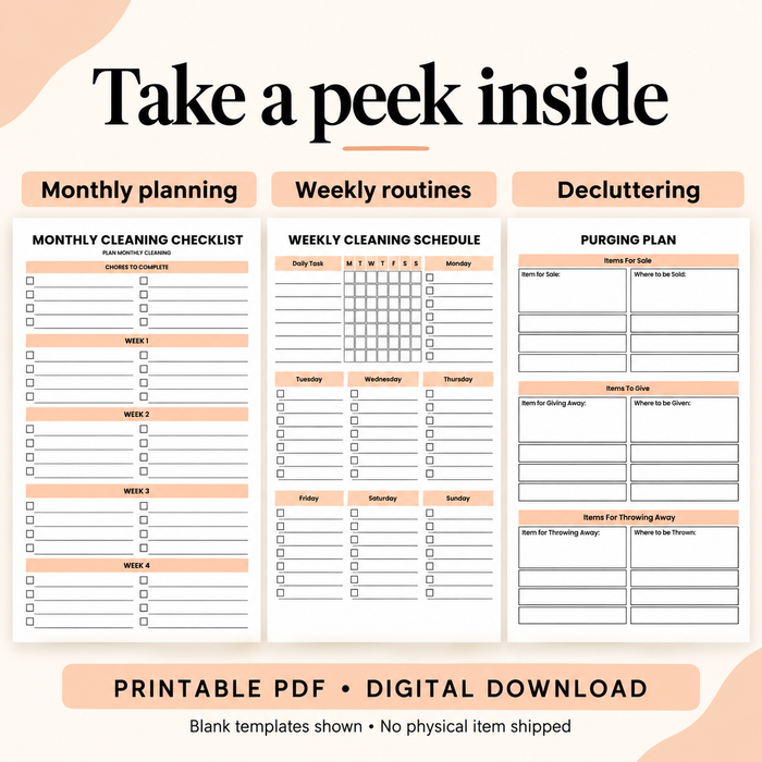 Yearly Home Cleaning Planner – Editable Canva Template & Printable PDF