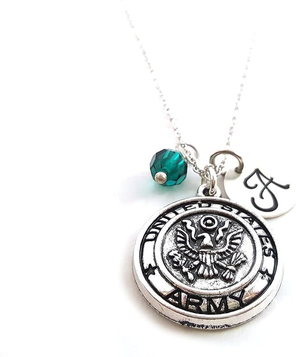United States Army Personalized Sterling Silver Necklace
