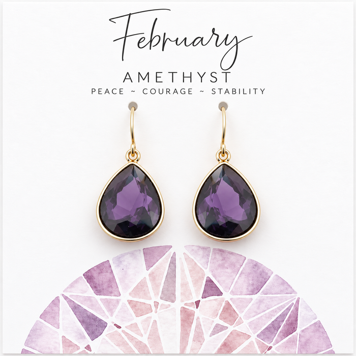 February Birthstone Earrings - 14k Gold Filled