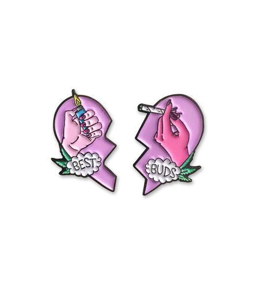 Best Buds Matching Friendship Enamel Pin Set