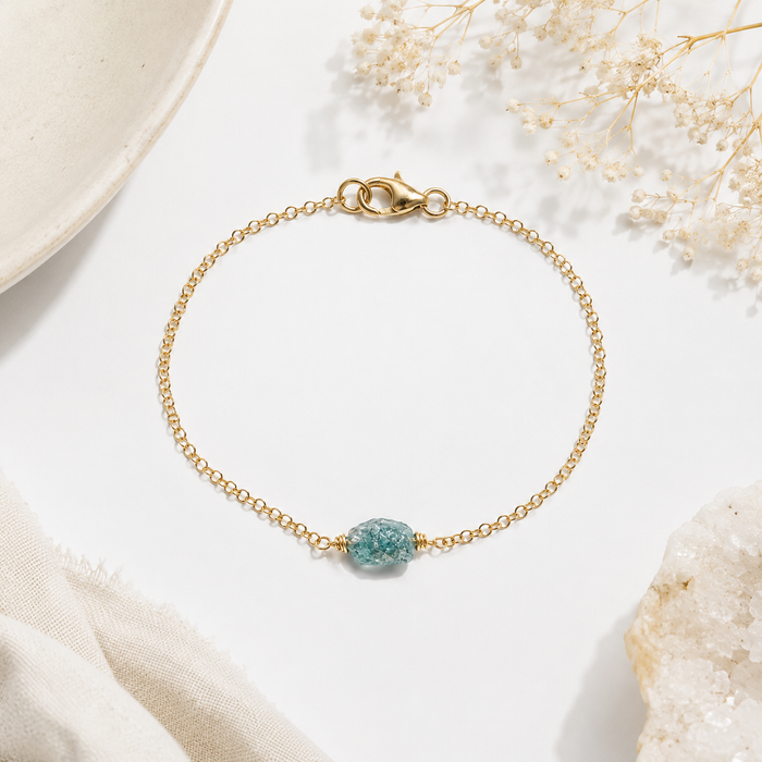Raw Aquamarine Gold Filled Bracelet