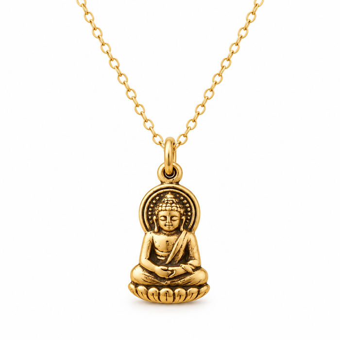 Bronze Buddha Charm Necklace
