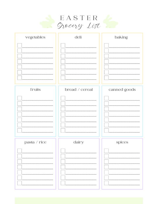 Printable Easter Planner – 40-Page Canva Template for Meals, Baskets, Egg Hunts & More