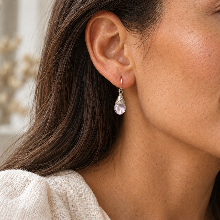 Pale Pink Amethyst Earrings