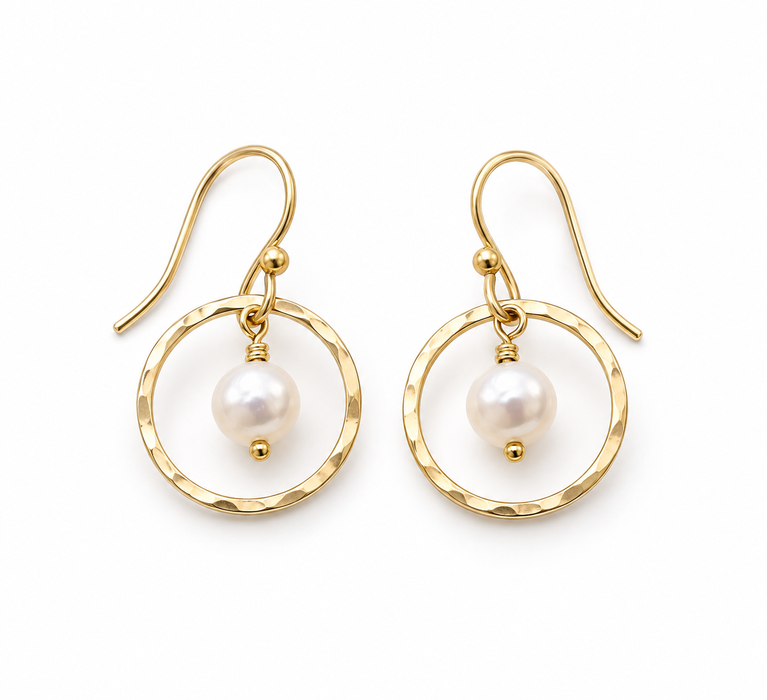 Orbit Pearl Earrings – Silver or Gold