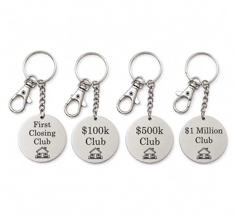 Real Estate Agent Milestone Keychain | Closing & Sales Club Gift