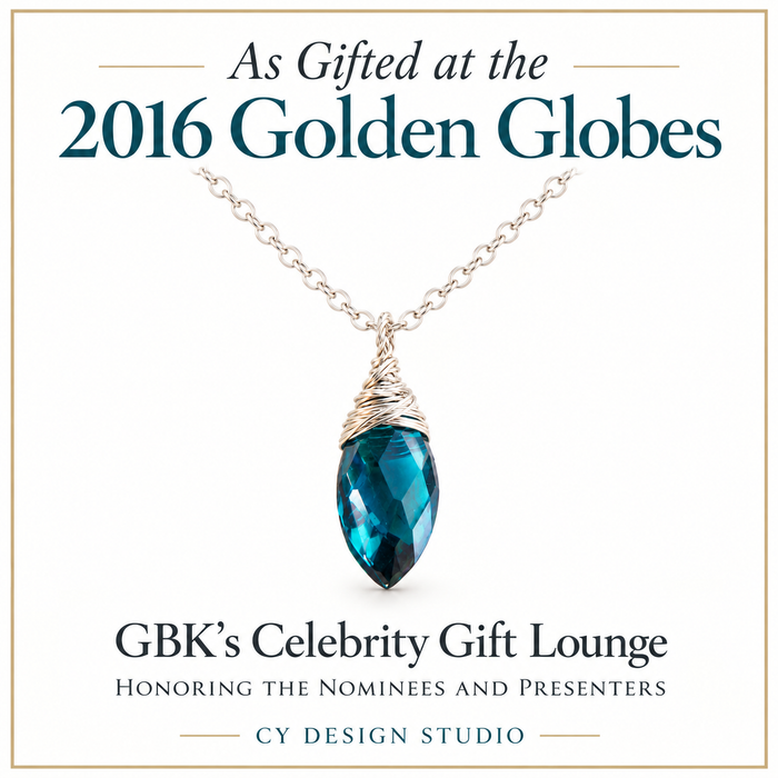 Peacock Briolette Necklace, Sterling Silver - As Gifted at the Golden Globes