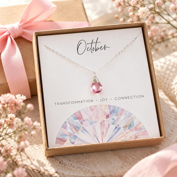 October Birthstone Necklace - 14k Gold Filled