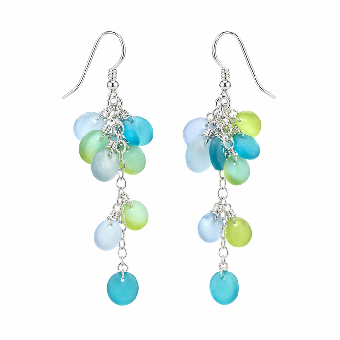 Mermaid Scale Sea Glass Earrings