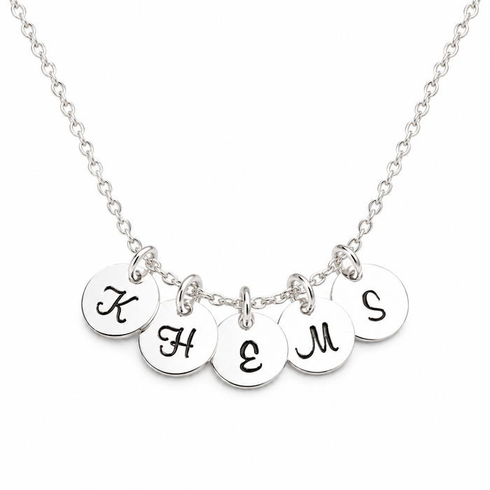 Tiny Sterling Silver Initial Necklace