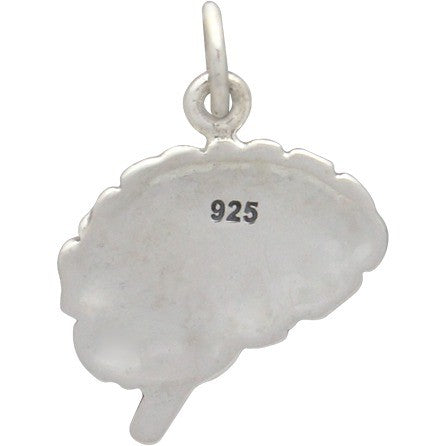 Sterling Silver Brain Charm 19x14mm