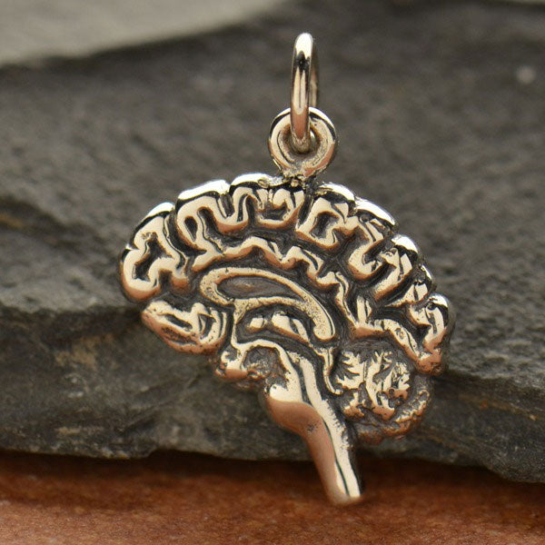 Sterling Silver Brain Charm 19x14mm