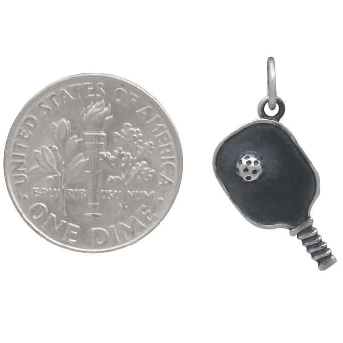 Pickleball Paddle Charm - Sports Pendant - Sterling Silver Necklace - Handmade Jewelry