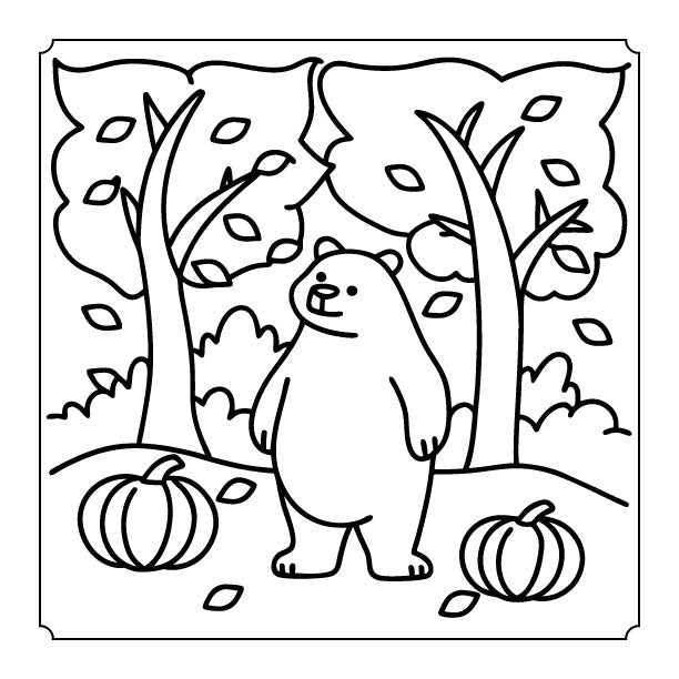Cute Bear Halloween Coloring Book – Instant Download