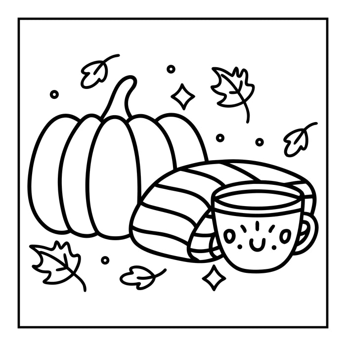 Cozy Autumn Coloring Book – Bold & Easy (92 Pages, PDF)