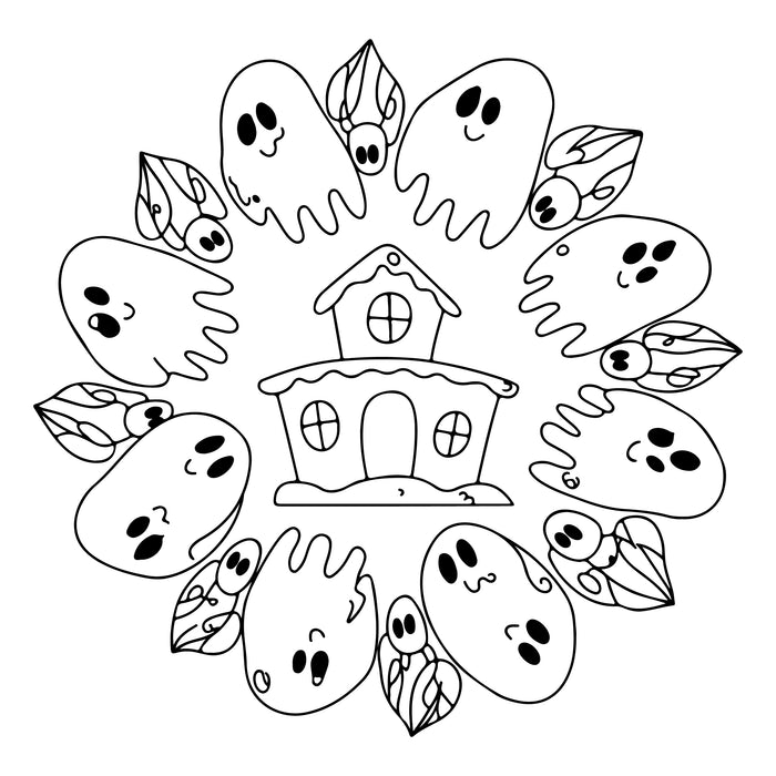 Spooky Mandalas: Bold and Easy Coloring Book - Instant Download