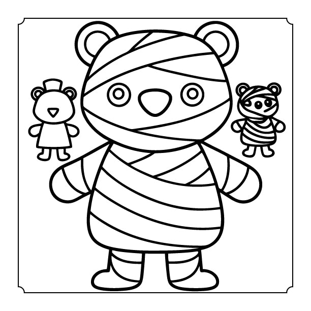 Cute Bear Halloween Coloring Book – Instant Download