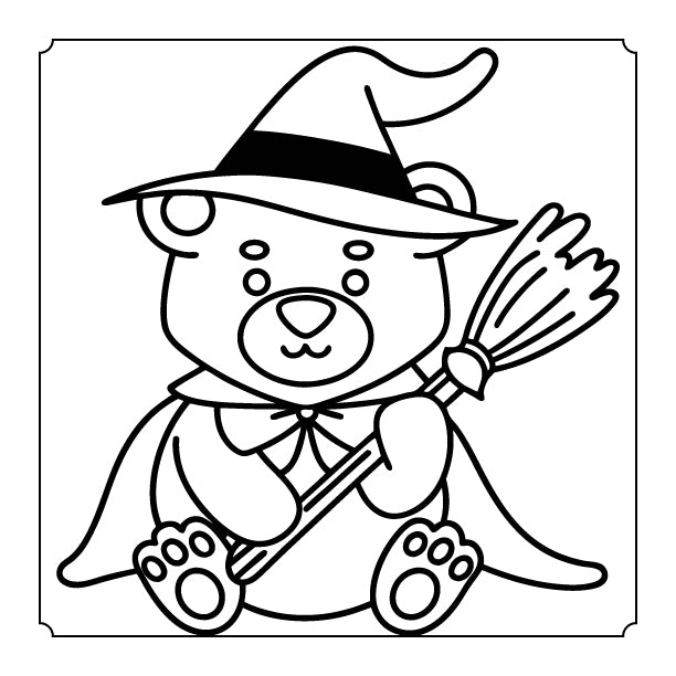Cute Bear Halloween Coloring Book – Instant Download