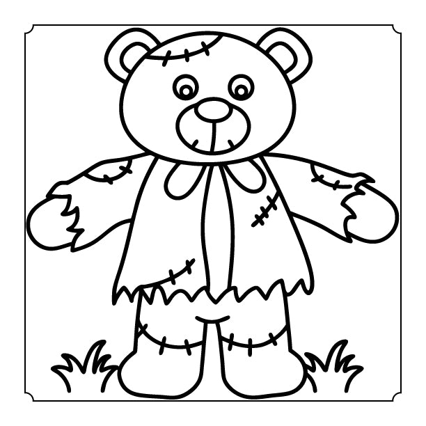 Cute Bear Halloween Coloring Book – Instant Download
