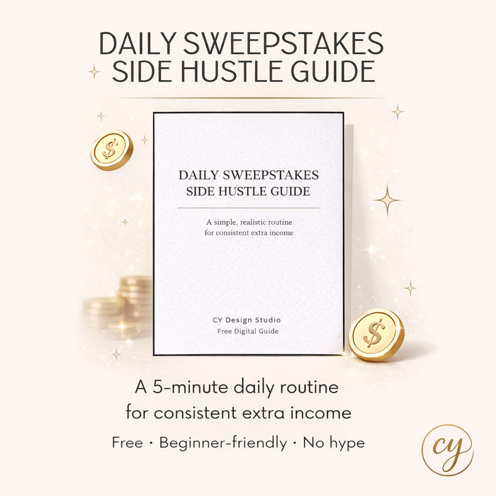Daily Sweepstakes Side Hustle Guide – A Simple, Low-Effort Side Hustle (Free Digital Download)