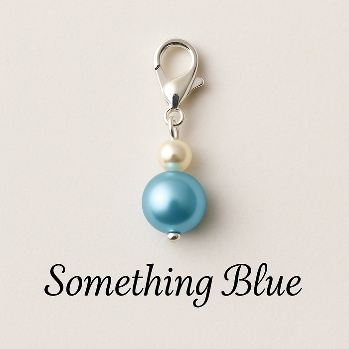Something Blue Bridal Charm – Freshwater Pearl & Swarovski Clip-On
