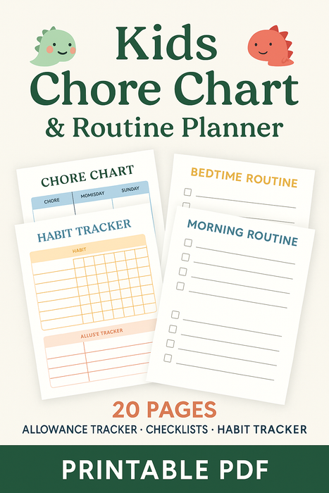 Little Helper Planner – Kids Chore Chart & Routine Organizer | Canva Template (Instant Download)