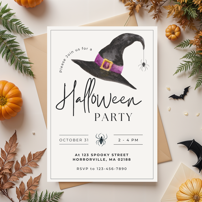 Minimalist Halloween Party Invitation – Editable Canva Template (Instant Download)