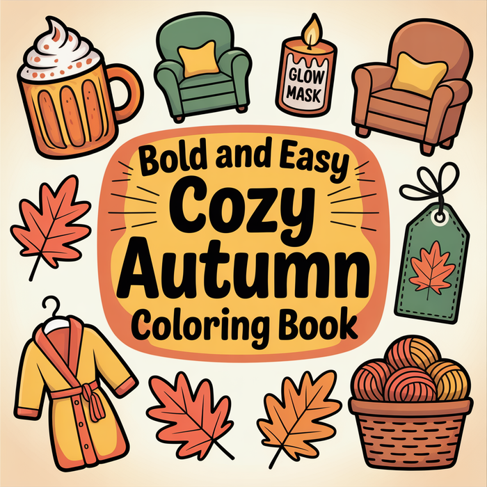 Cozy Autumn Coloring Book – Bold & Easy (92 Pages, PDF)