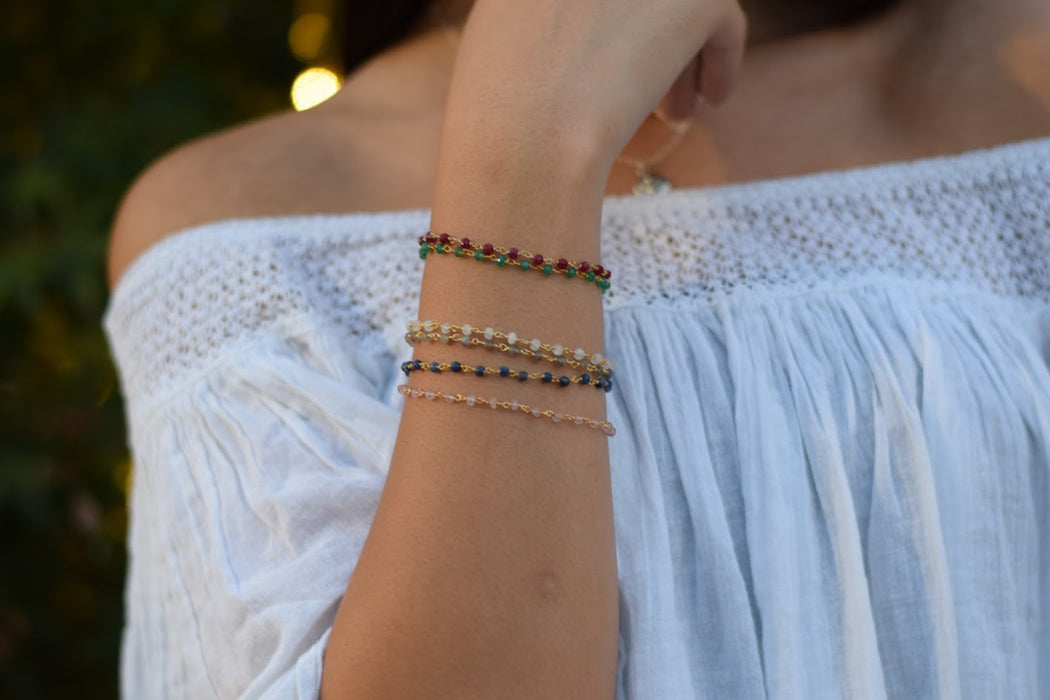 Black Spinel Gemstone 14k Gold Filled Bracelet