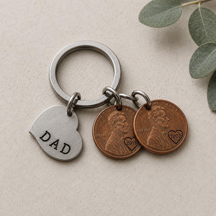 Personalized Dad Penny Keychain