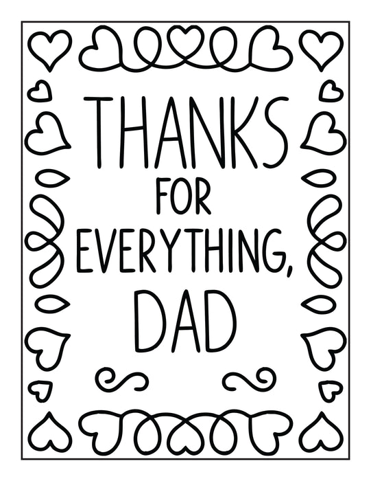 Father’s Day Coloring Book for Kids – 100 Printable Pages to Gift Dad