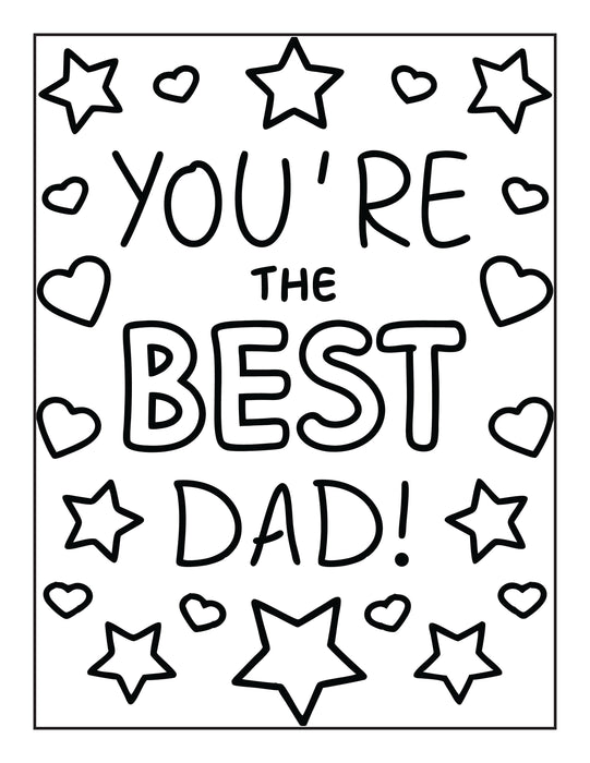 Father’s Day Coloring Book for Kids – 100 Printable Pages to Gift Dad