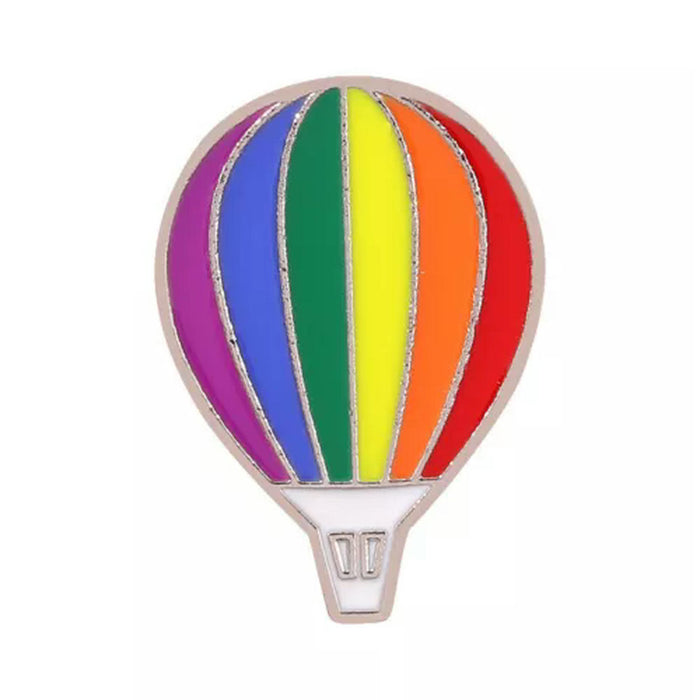 Rainbow Pride Hot Air Balloon Enamel Pin – Love Is Love Pin