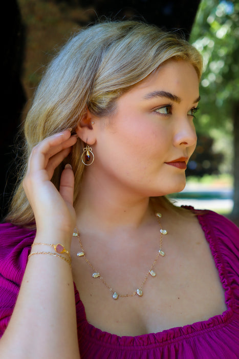 Keishi Pearl Station Necklace – 14k Gold Filled, Wire Wrapped, 25”