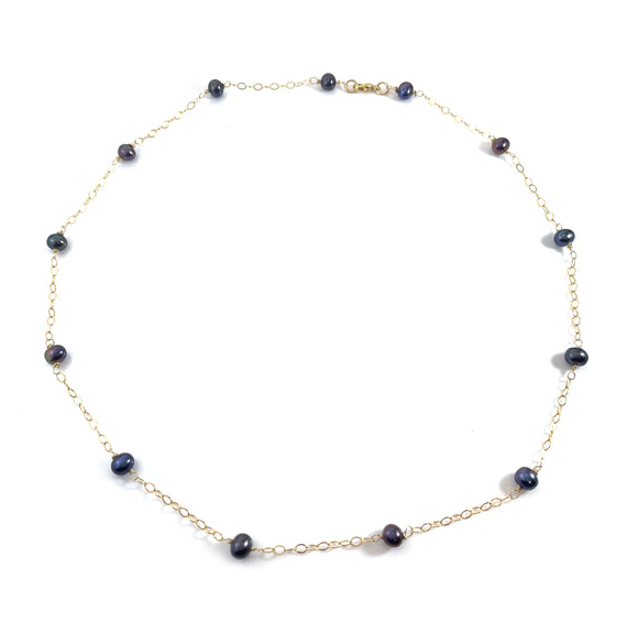 Peacock Pearl Satellite Necklace