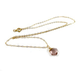 Morganite Briolette 14k Gold Filled Necklace