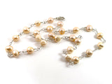 Ivory Freshwater Pearl Wire Wrapped Necklace