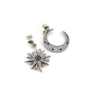 Sun and Star Rhinestone Earrings