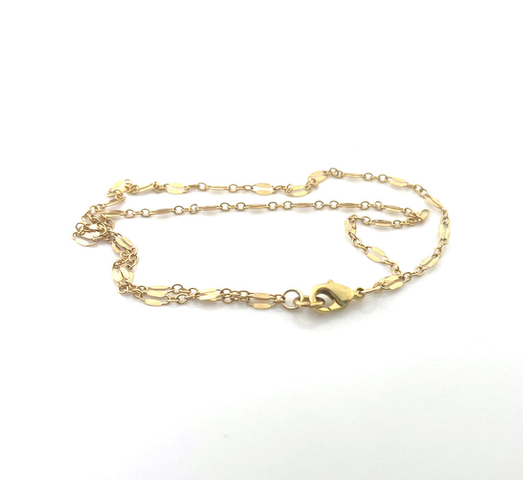 Dual Layer Gold Filled Bracelet – Bar & Link Chain – Handmade Jewelry – 7.5" with Lobster Clasp