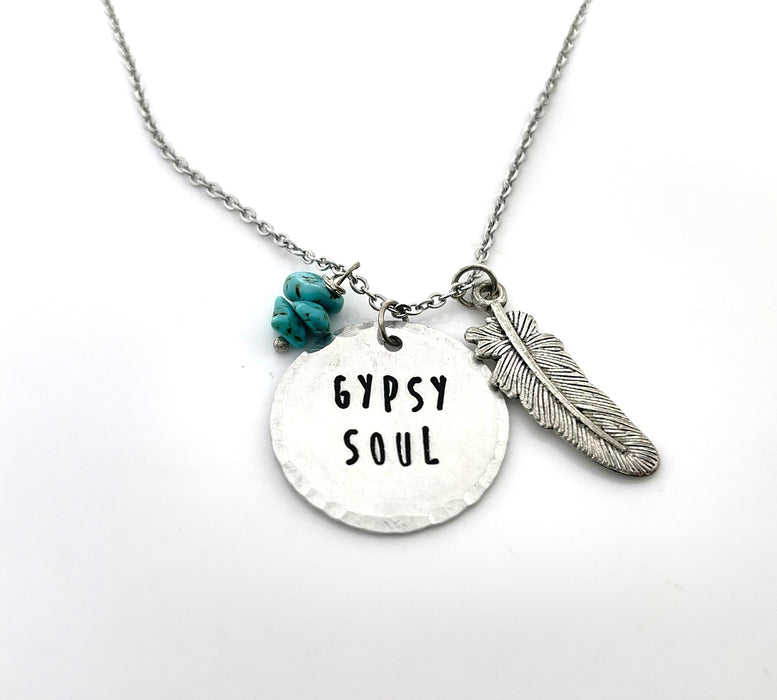 Gypsy Soul Necklace – One-of-a-Kind Hand Stamped Boho Statement Jewelry
