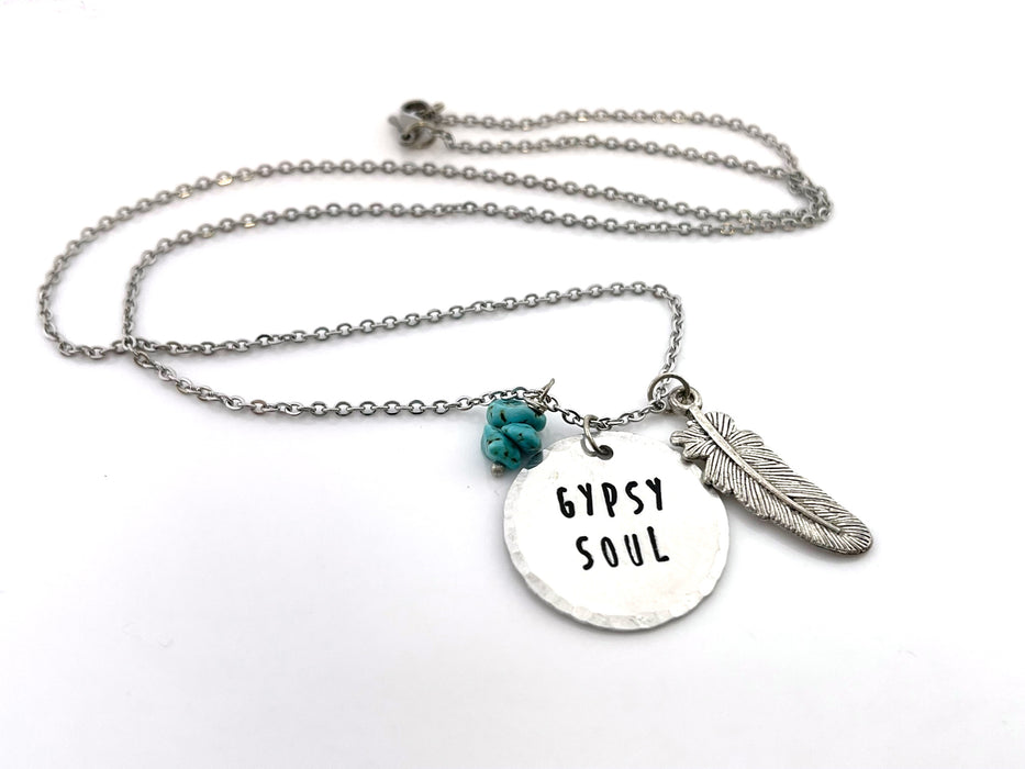 Gypsy Soul Necklace – One-of-a-Kind Hand Stamped Boho Statement Jewelry