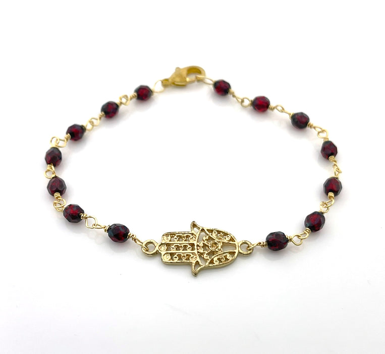 Hamsa Bracelet – One-of-a-Kind Wire Wrapped Gold Jewelry