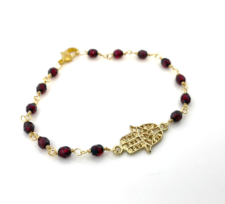 Hamsa Bracelet – One-of-a-Kind Wire Wrapped Gold Jewelry