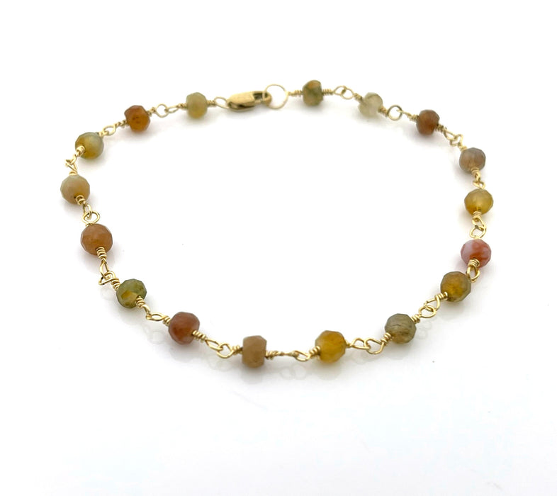 Earthy Indian Agate Bracelet – One-of-a-Kind Gold Filled Jewelry