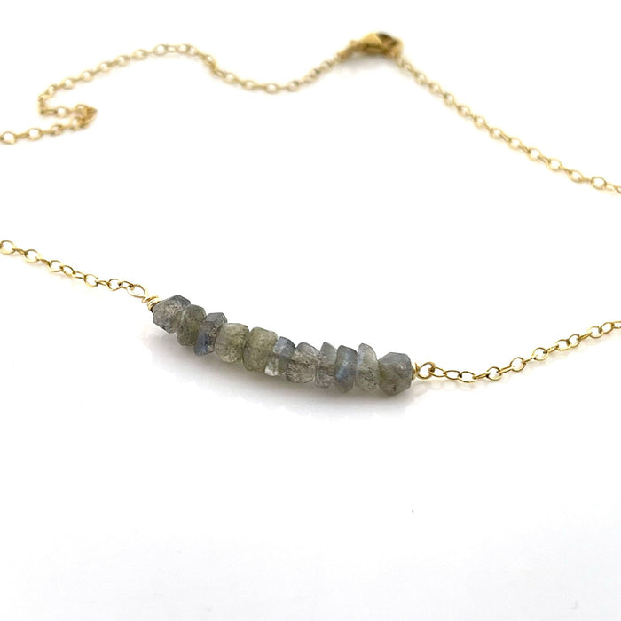 Labradorite Bar Necklace – One-of-a-Kind 14k Gold Filled Jewelry